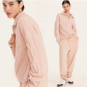 J. Crew Cable Knit Merino Wool Half Zip Sweater Super Soft Yarn 2X